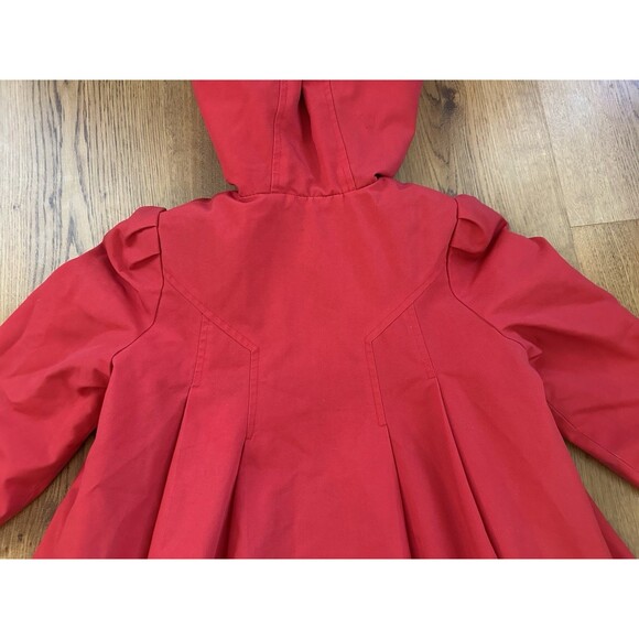 VTG 70s Rothschild Red Girls Coat (6X) Union Made ILGWU, Lined Hood Swing Coat - Picture 15 of 16